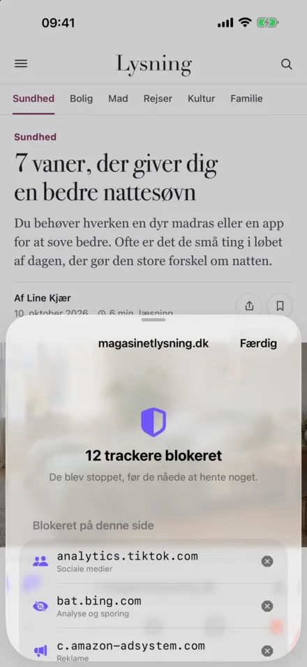Sporløs på iPhone: Se, hvilke trackere der blev stoppet