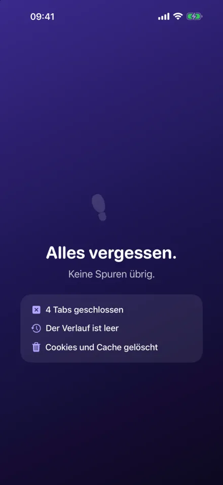 Sporløs auf dem iPhone: Alles vergessen mit einem Tipp