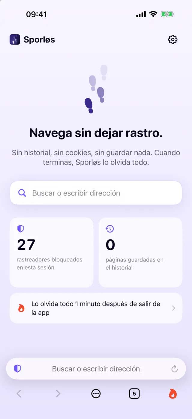 Sporløs en iPhone: Un comienzo limpio, con los rastreadores bloqueados hasta ahora