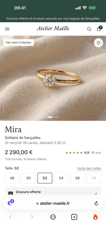 Sporløs sur iPhone: Juste la page. Rien n’est gardé.
